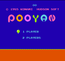 Pooyan title screen for Famicom